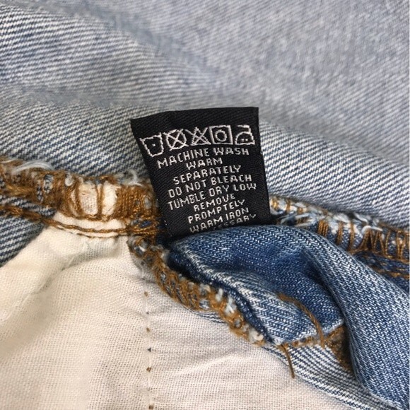 Spoon Graffiti Graphic Short Overalls Denim Blue Jean Shortalls Women Size 2X - Picture 12 of 15